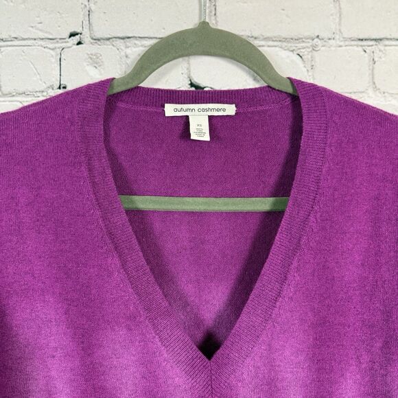 Autumn Cashmere V-Neck Pullover 100% Cashmere Sweater Tie Dye Multi Womens XS - Picture 5 of 6